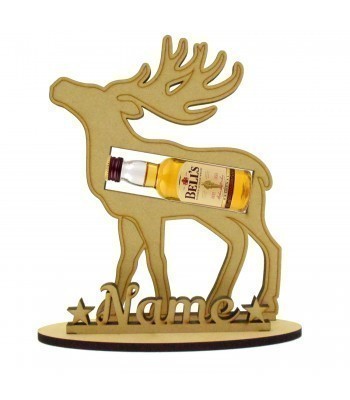 6mm Bell's Whisky Miniature Christmas Holder on a Stand - Reindeer - Stand Options